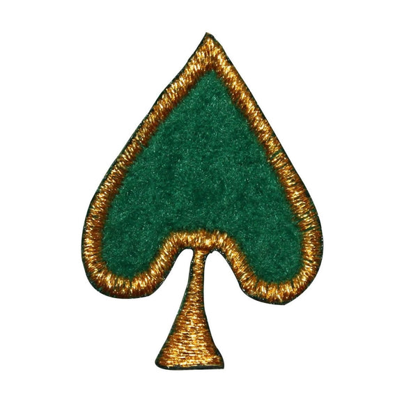 ID 8582 Felt Gold Spade Symbol Patch Gambling Card Embroidered Iron On Applique
