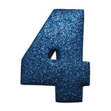 ID 8634 Shiny Number 4 Four Patch Glitter Metallic Symbol Iron On Applique