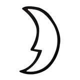 ID 8708 Crescent Moon Patch Face Outline Night Sky Embroidered Iron On Applique
