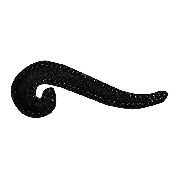 ID 8714 Black Swirl Design Patch Craft Symbol Shape Embroidered Iron On Applique