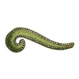 ID 8721 Green Swirl Design Patch Craft Symbol Shape Embroidered Iron On Applique