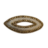ID 8722 Gold Oval Patch Craft Design Loop Shape Embroidered Iron On Applique
