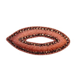 ID 8725 Pink Oval Patch Craft Design Loop Shape Embroidered Iron On Applique