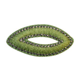 ID 8731 Green Oval Patch Craft Design Loop Shape Embroidered Iron On Applique