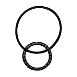 ID 8744 Black Linked Ring Circles Patch Necklace Embroidered Iron On Applique