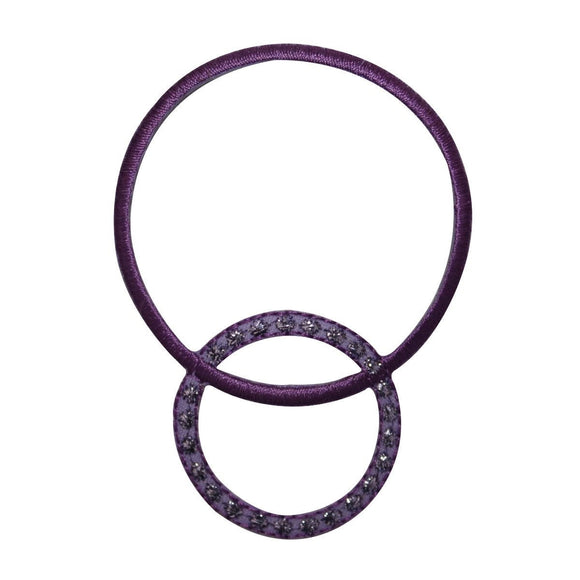 ID 8745 Purple Linked Ring Circles Patch Necklace Embroidered Iron On Applique