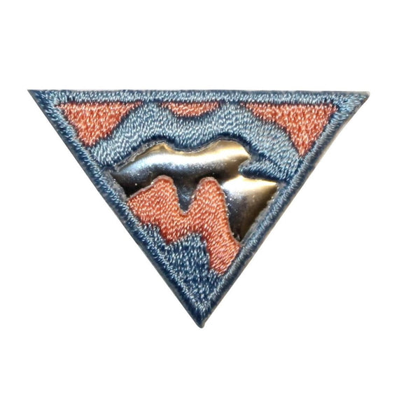 ID 8695 Reflective Waves Triangle Patch Badge Design Embroidered IronOn Applique
