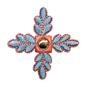ID 8696 Reflective Snowflake Symbol Patch Flower Embroidered Iron On Applique