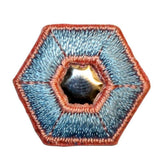 ID 8697 Reflective Hexagon Shape Patch Craft Symbol Embroidered Iron On Applique
