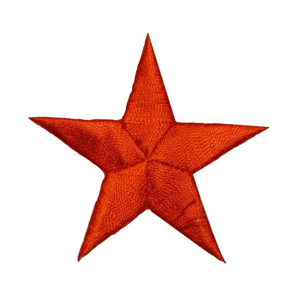 ID 3445 Orange Star Patch Symbol Space Night Sky Embroidered Iron On Applique