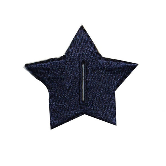 ID 3456C Blue Star Button Slot Patch Sewing Craft Embroidered Iron On Applique