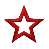 ID 3473 Red Star Outline Patch Sky Craft Symbol Embroidered Iron On Applique