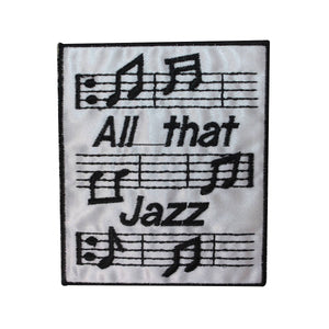 ID 3174 All That Jazz Sheet Music Patch Notes Song Embroidered Iron On Applique