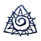 ID 8771 Blue Spiral Sun Patch Tribal Symbol Badge Embroidered Iron On Applique