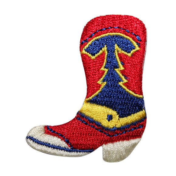 ID 8785 Western Cowboy Boot Patch Work Shoe Riding Embroidered Iron On Applique