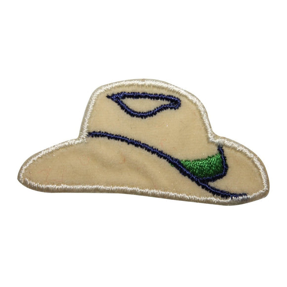 ID 8786 Country Western Hat Patch Cowboy Cap Felt Embroidered Iron On Applique