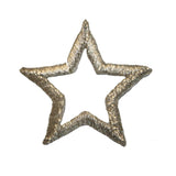 ID 3480 Silver star Outline Patch Sky Craft Shape Embroidered Iron On Applique