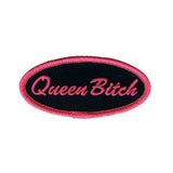 Queen B*tch Name Tag Patch Girls Novelty Badge Sign Embroidered Iron On Applique