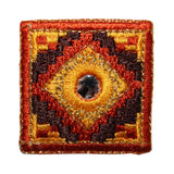 ID 8807 Mexican Diamond Square Patch Shiny Symbol Embroidered Iron On Applique