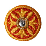 ID 8810 Shiny Circle Symbol Patch Shield Sun Flower Embroidered Iron On Applique