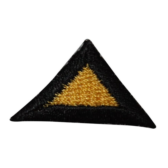 ID 8821 Lot of 3 Yellow Triangle Symbol Patch Shape Embroidered Iron On Applique