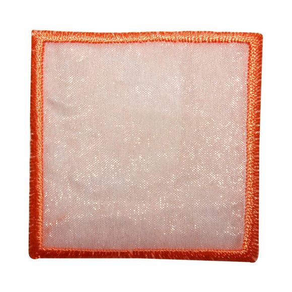 ID 8835 Orange Lace Square Patch Badge Shape Cover Embroidered Iron On Applique