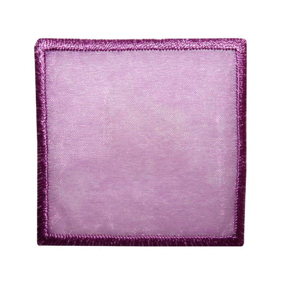 ID 8837 Purple Lace Square Patch Badge Shape Cover Embroidered Iron On Applique