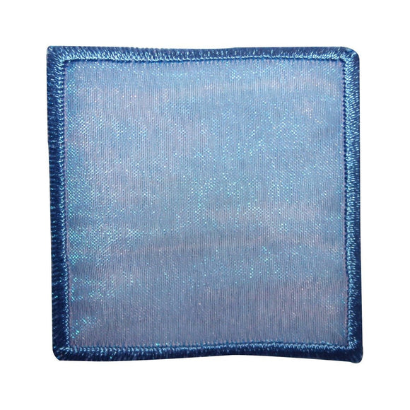 ID 8838 Blue Lace Square Patch Badge Shape Cover Embroidered Iron On Applique