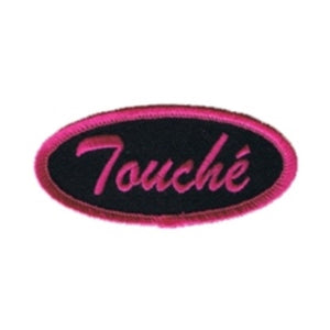 Touche Name Tag Patch Novelty Pink Symbol Sign Embroidered Iron On Applique