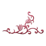 ID 8857 Pink Flower Vine Patch Garden Plant Grow Embroidered Iron On Applique