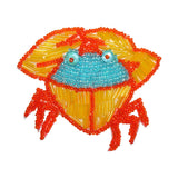 ID 8867 Orange Beach Crab Patch Tropical Animal Ocean Beaded Iron On Applique