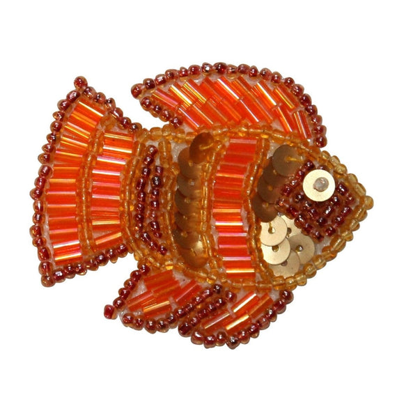 ID 8950 Sequin Tropical Fish Patch Aquarium Ocean Animal Beaded Iron On Applique