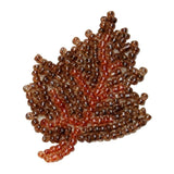 ID 8962 Dried Oak Tree Leaf Patch Fall Autumn Leaves Beaded Iron On Applique