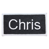Chris Name Tag Patch Uniform ID Work Shirt Badge Embroidered Iron On Applique