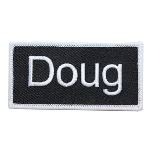 Doug Name Tag Patch Uniform ID Work Shirt Badge Embroidered Iron On Applique