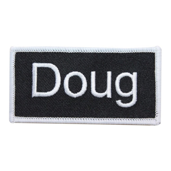 Doug Name Tag Patch Uniform ID Work Shirt Badge Embroidered Iron On Applique