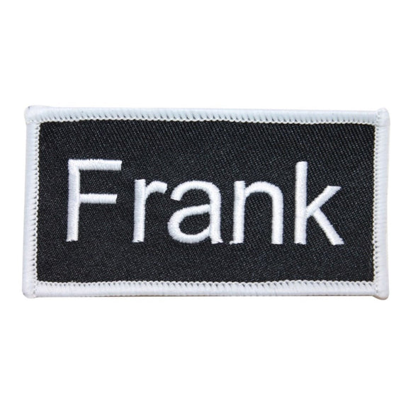 Frank Name Tag Patch Uniform ID Work Shirt Badge Embroidered Iron On Applique