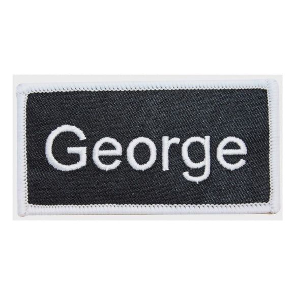 George Name Tag Patch Uniform ID Work Shirt Badge Embroidered Iron On Applique