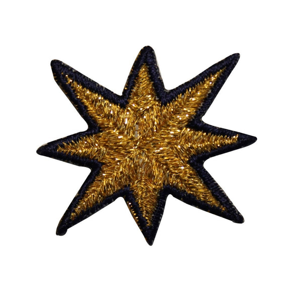 ID 3533 8 Point Star Burst Patch Night Sky Shinning Embroidered Iron On Applique