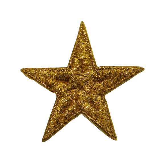 ID 3534 Shiny Gold Star Patch Night Sky Shinning Embroidered Iron On Applique