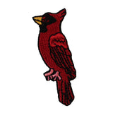 ID 3612 Red Cardinal Patch Bird Perched Robin Embroidered Iron On Applique