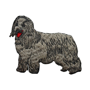 ID 3615 Shaggy Sheepdog Patch Dog Pet Herding Puppy Embroidered Iron On Applique