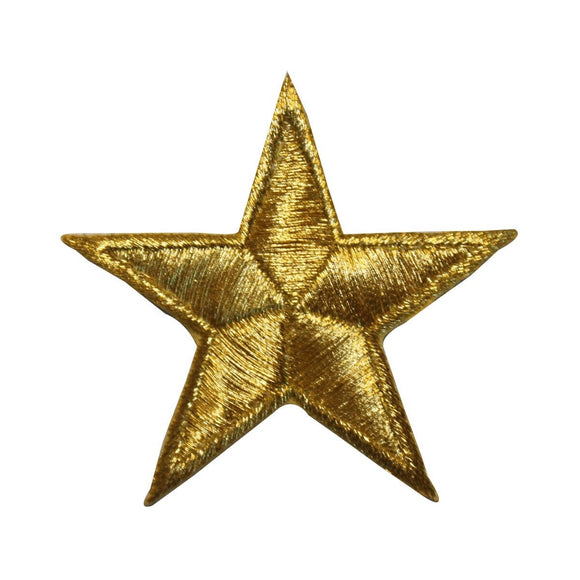 ID 3540 Golden Star Patch Metallic Service Military Embroidered Iron On Applique