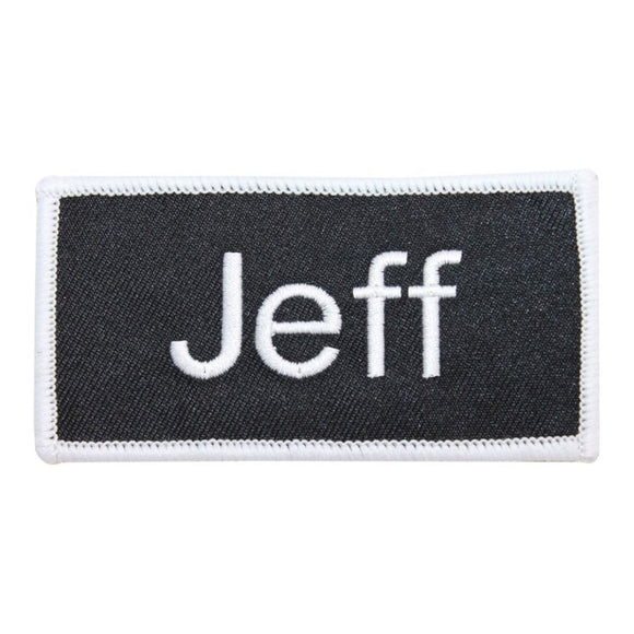 Jeff Name Tag Patch Uniform ID Work Shirt Badge Embroidered Iron On Applique