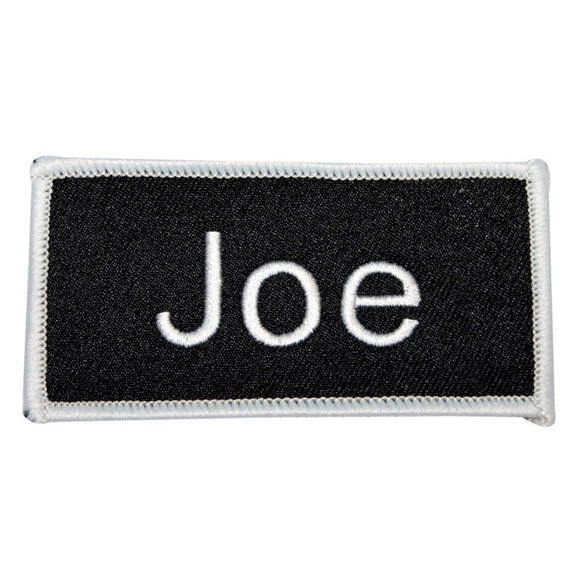 Joe Name Tag Patch Uniform ID Work Shirt Badge Embroidered Iron On Applique