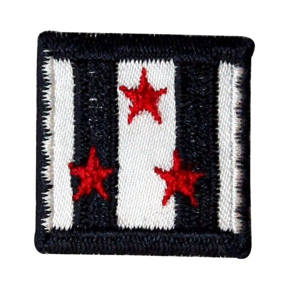 ID 8979 Stars and Stripes Stamp Patch Patriotic Sign Embroidered IronOn Applique