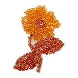 ID 8882 Orange Daisy Flower Patch Garden Plant Blossom Beaded Iron On Applique