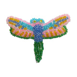 ID 8890 Dragonfly Spread Wing Patch Garden Insect Bug Beaded Iron On Applique