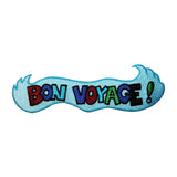 ID 9015 Bon Voyage ! Patch Wave Journey Vacation Embroidered Iron On Applique