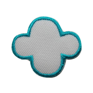 ID 3649 White Cloud Patch Puffy Outline Sky Symbol Embroidered Iron On Applique